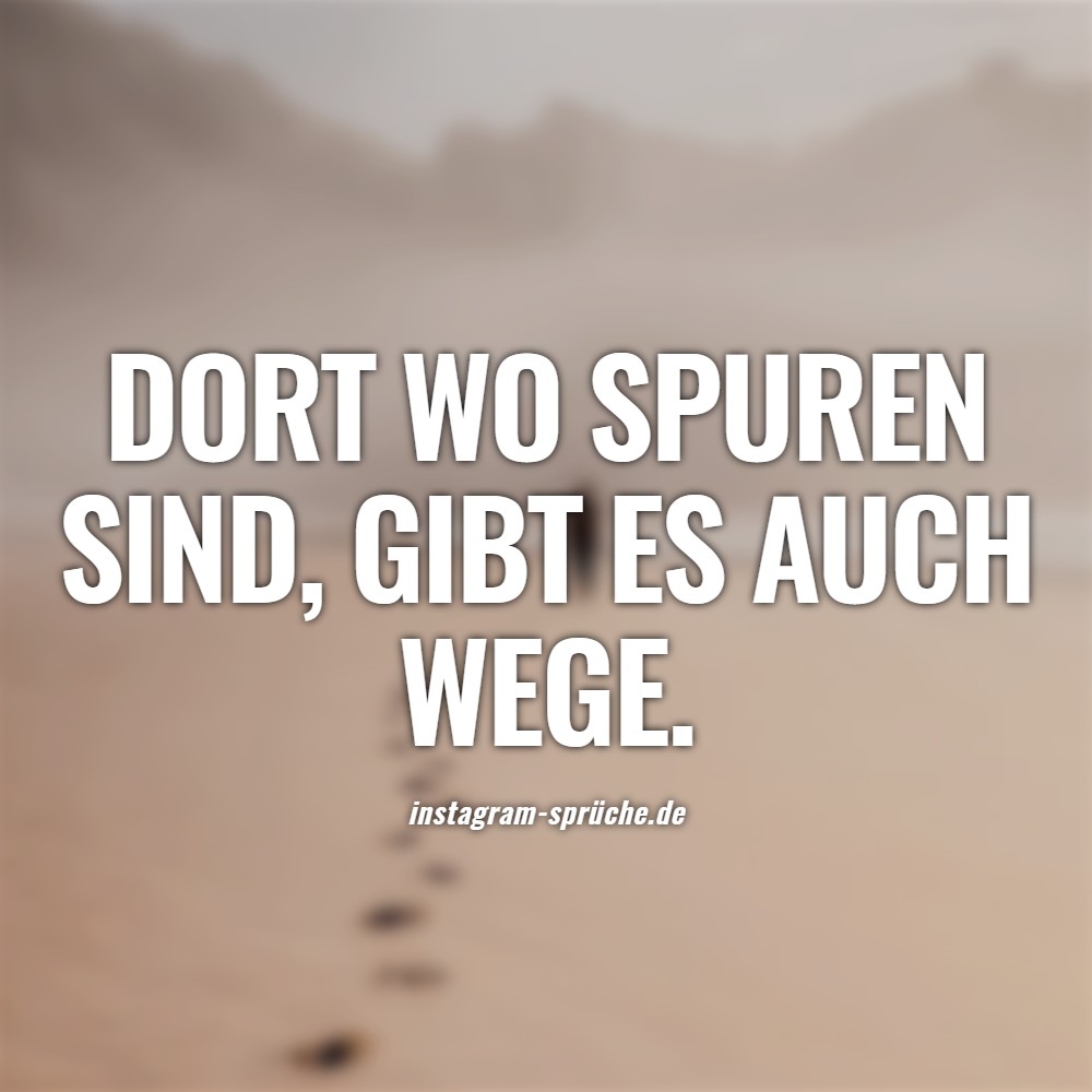 Dort wo Spuren sind, gibt es auch Wege.