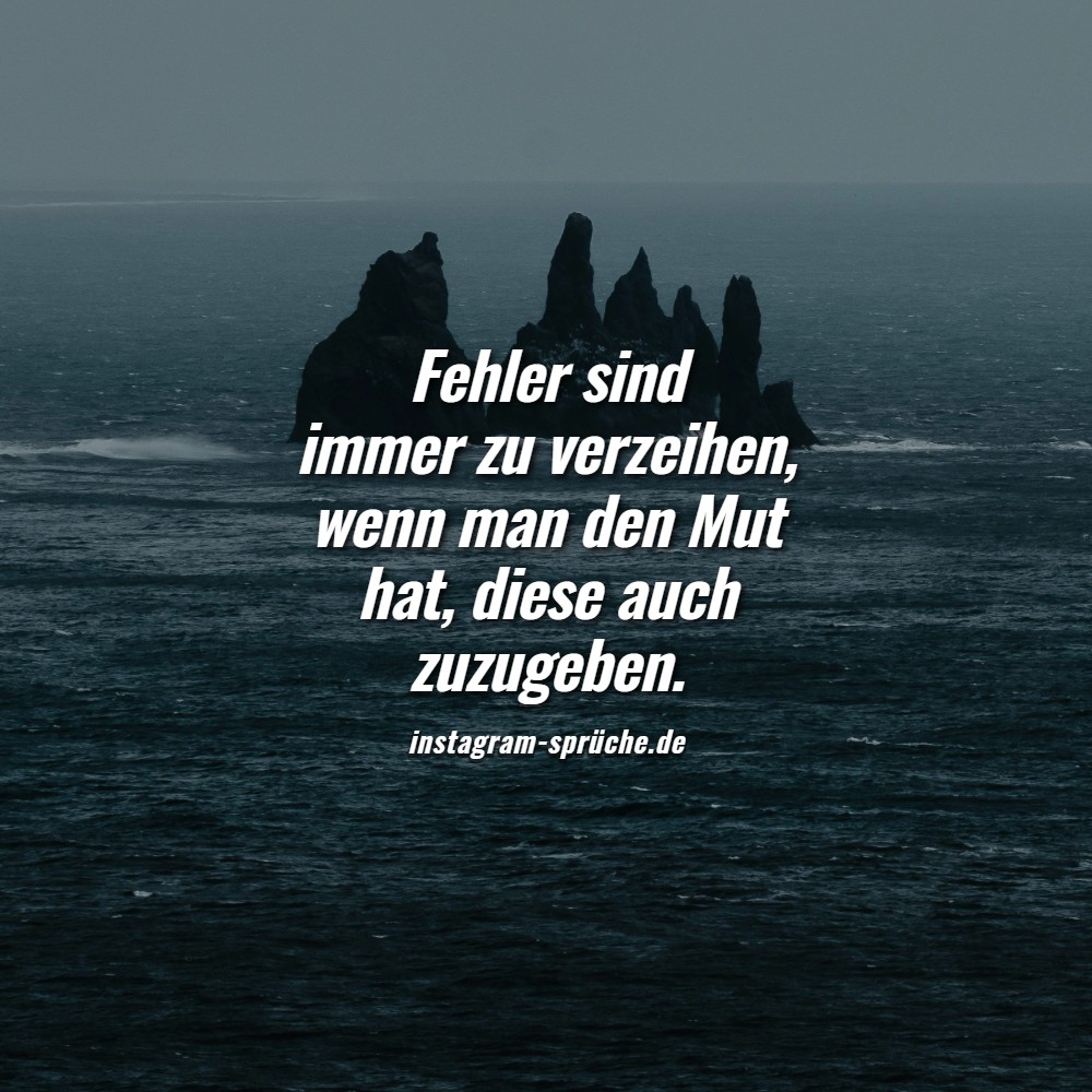 Fehler sind immer zu verzeihen, wenn man den Mut hat, diese auch zuzugeben.