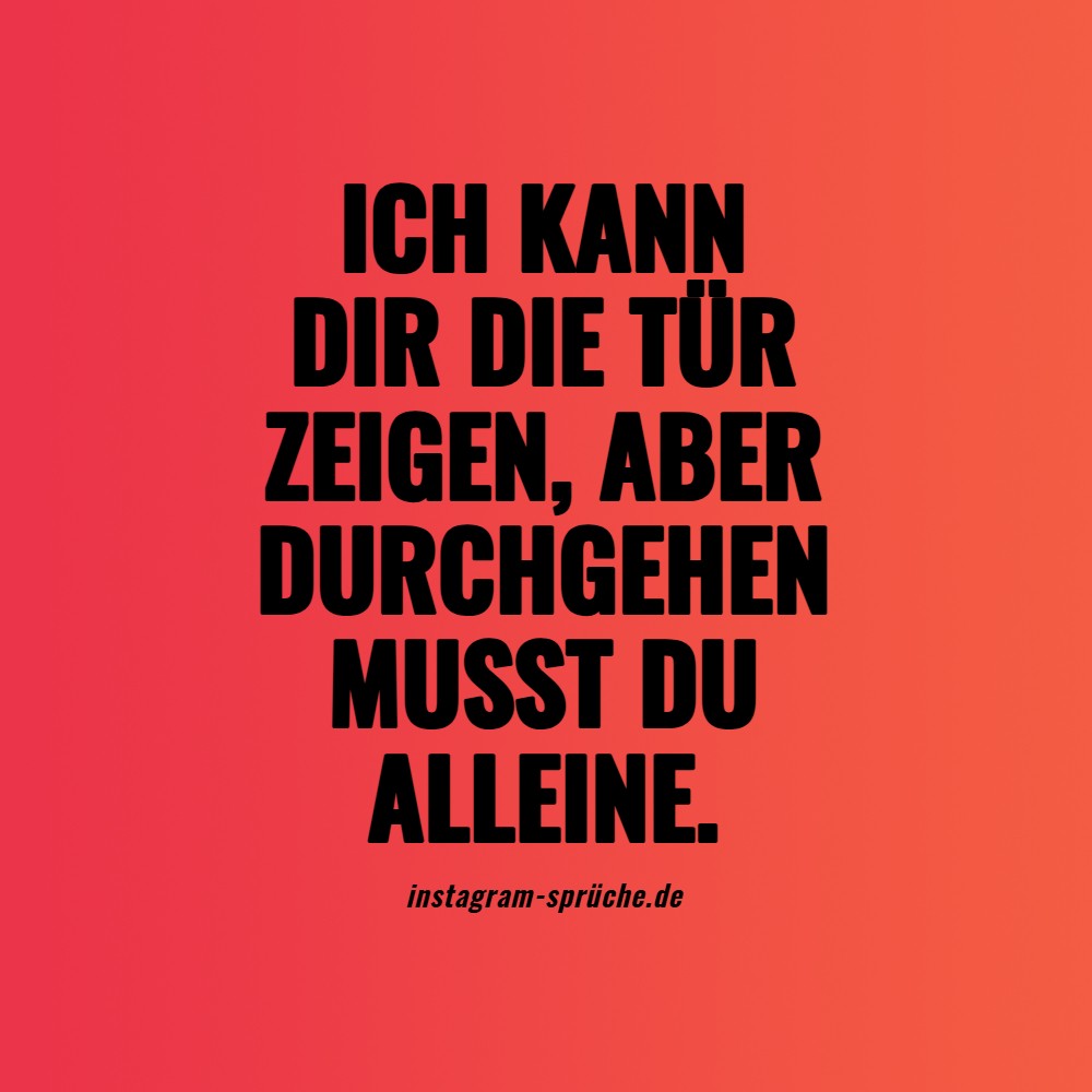 Ich kann dir die Tür zeigen, aber durchgehen musst du alleine.