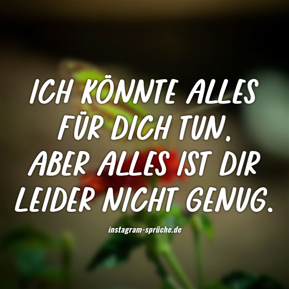Ich könnte alles für dich tun, aber alles ist dir leider nicht genug.