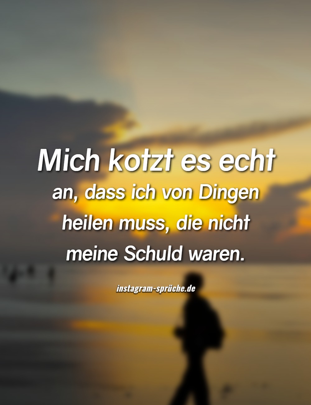 Mich kotzt es echt an, dass ich von Dingen heilen muss, die nicht meine Schuld waren.