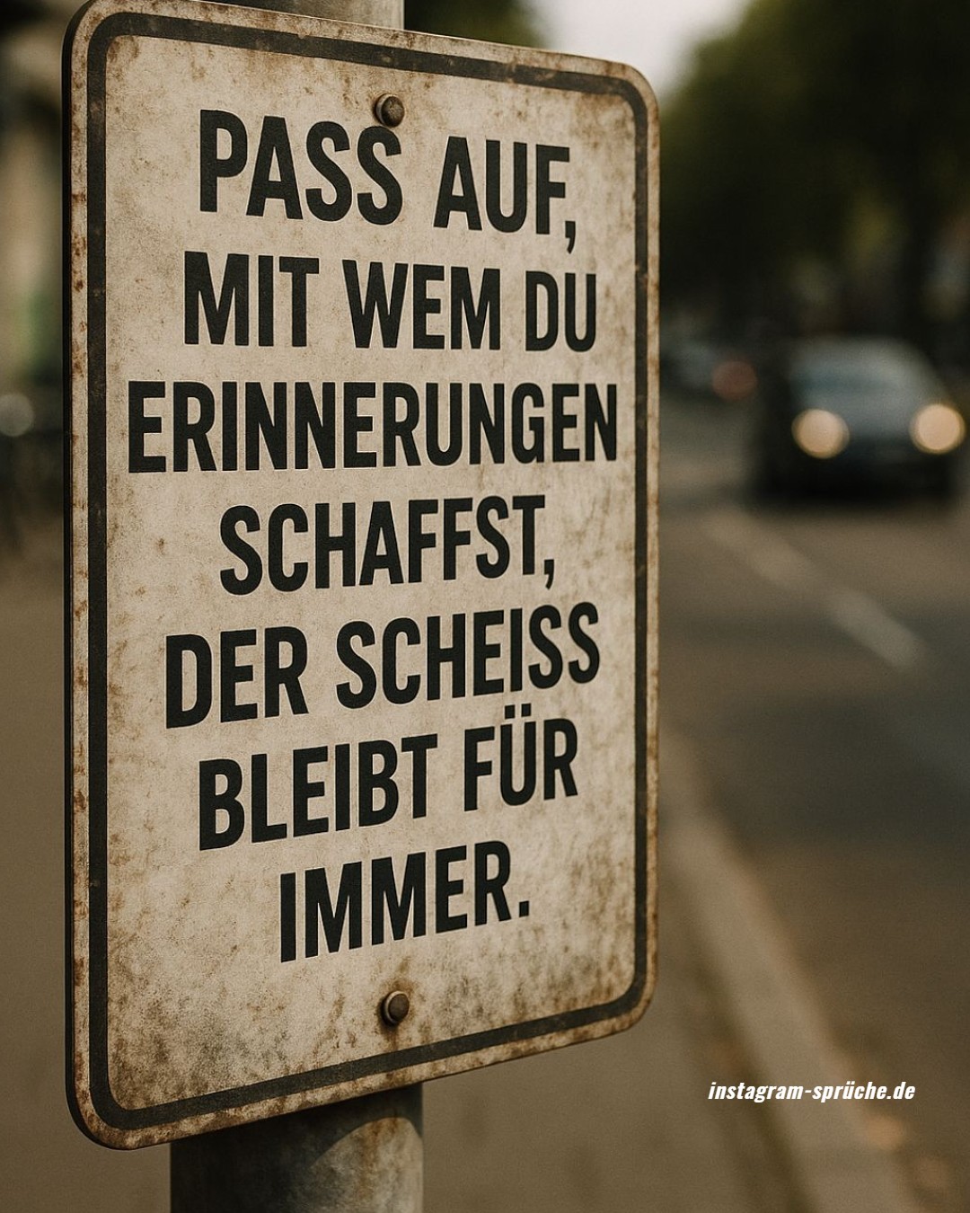 Pass auf, mit wem du die Erinnerungen schaffst, der scheiss bleibt für immer.