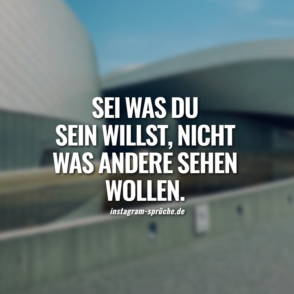 Sei was du sein willst, nicht was andere sehen wollen. 